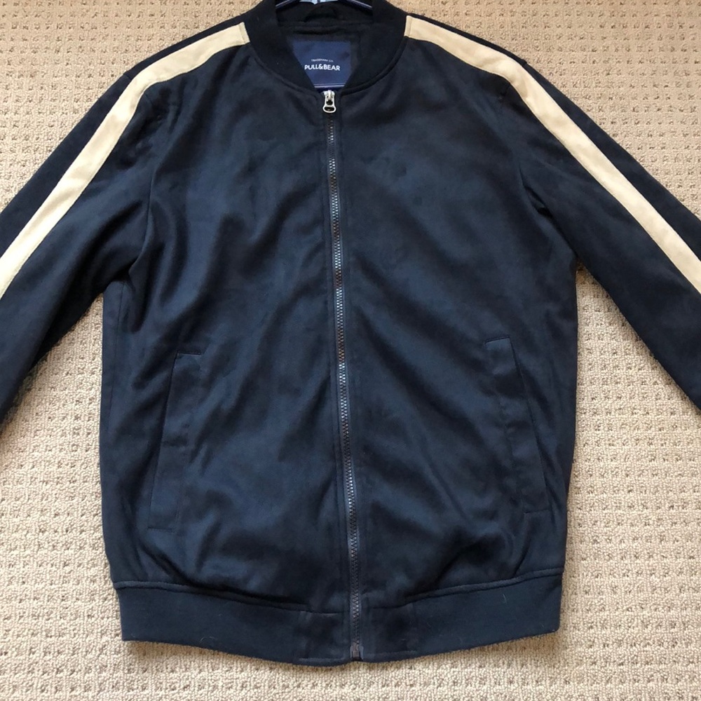 Men’s Faux Suede Bomber Jacket